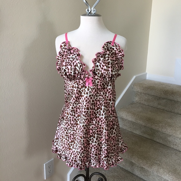 Seductive Wear Other - Pink Animal Print BabyDoll Gown